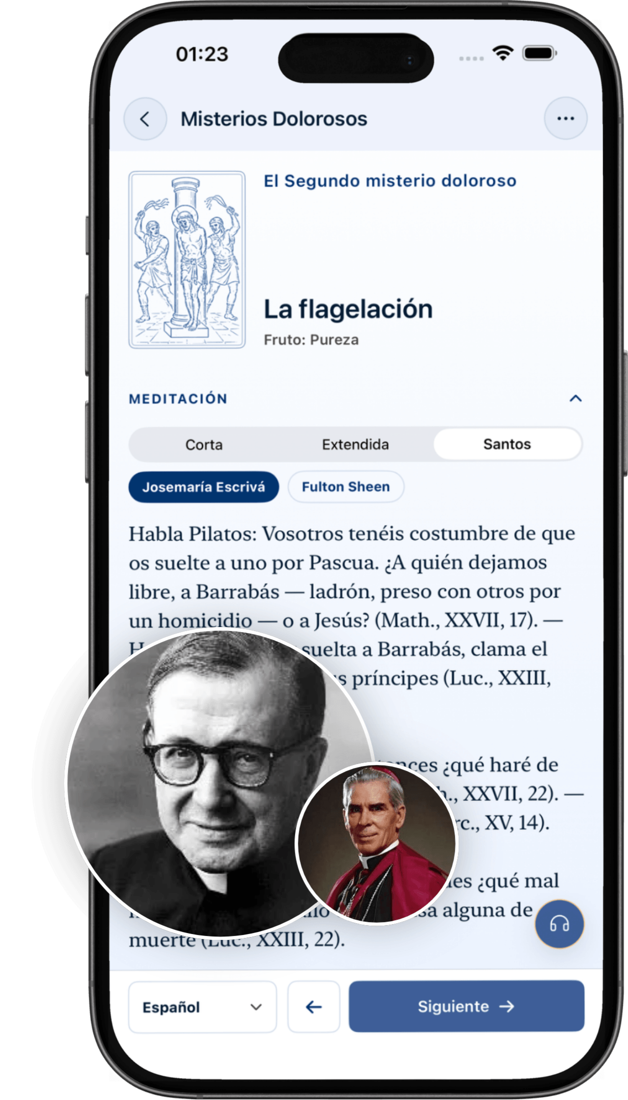 Misterio del Rosario en Ambo con meditaciones guiadas de santos