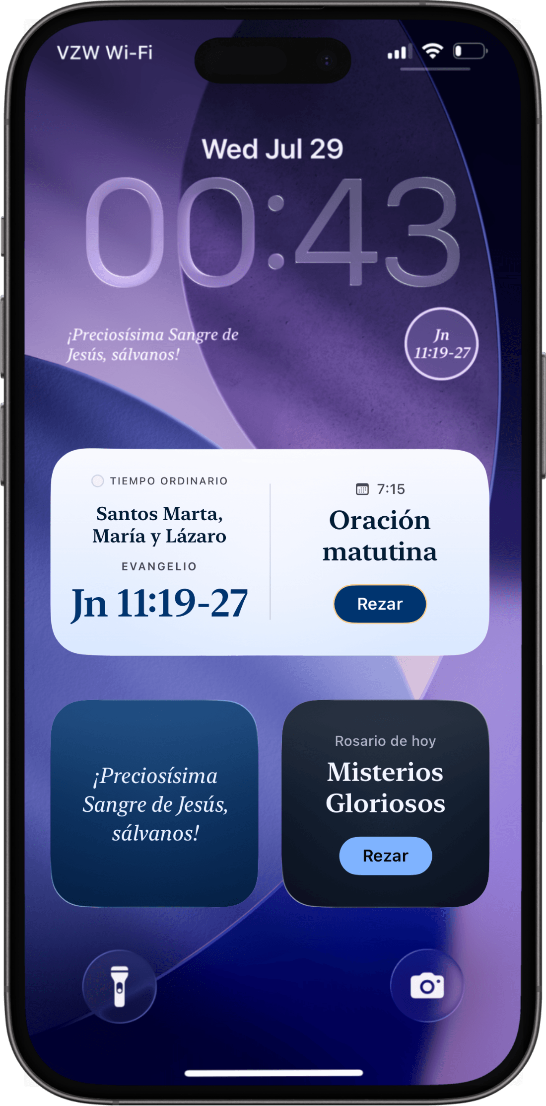 Widgets de Ambo en la pantalla de bloqueo del iPhone